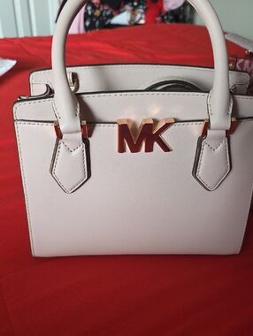 Michael Kors Blush Mini Satchel with Gold MK Accent